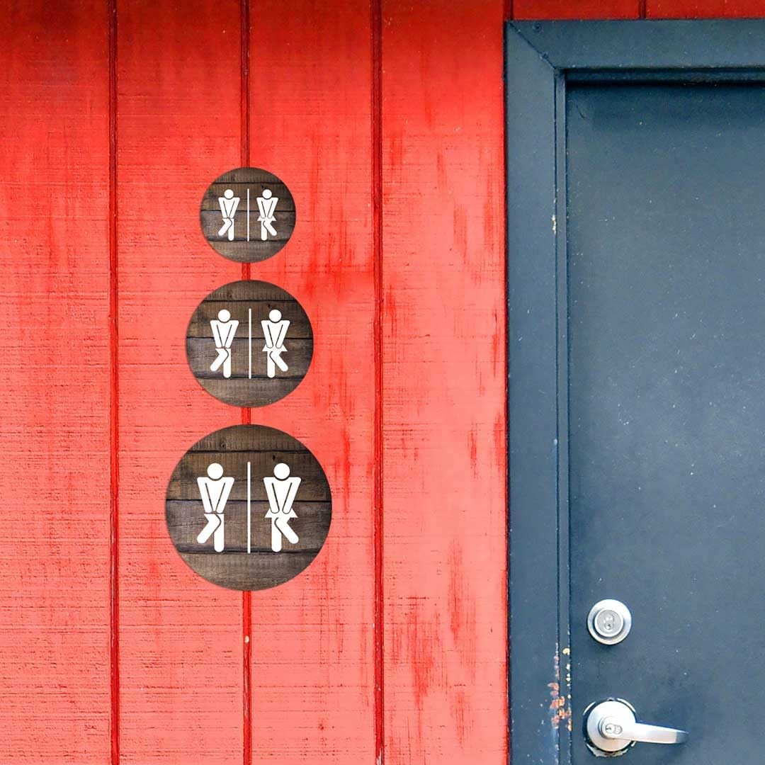 Circle Plus – Fun Restrooms Wall or Door Sign | Fun Restroom Sign
