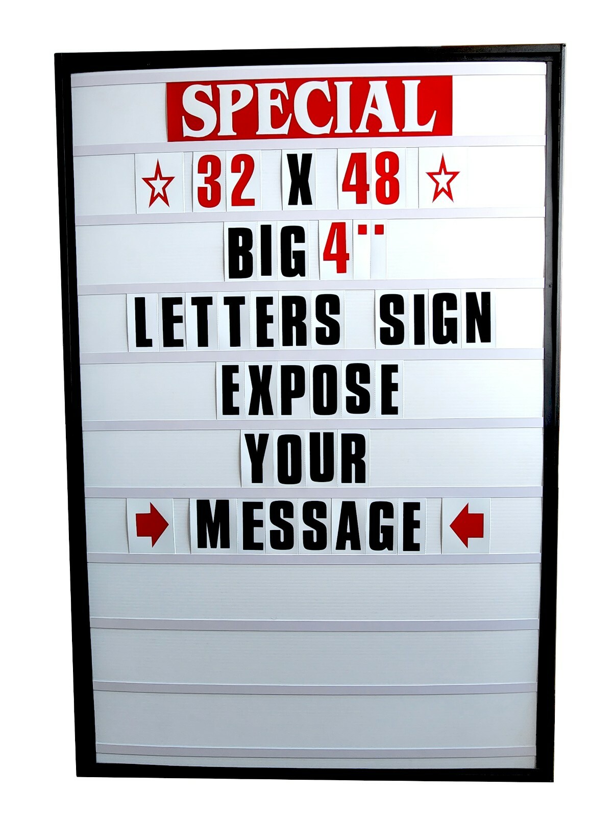 4&Prime; Outdoor Changeable Letter Message Board Marquee sign with Metal Frame 32×48 V