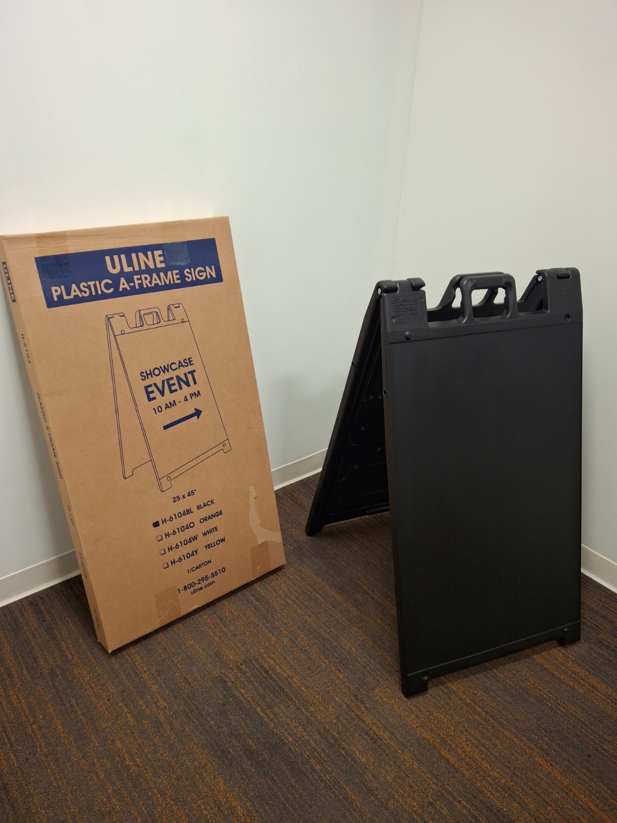 Plastic A-Frame Sign – Standard, 24 x 36&Prime;, Black (ULINE/SIGNACADE BRAND)
