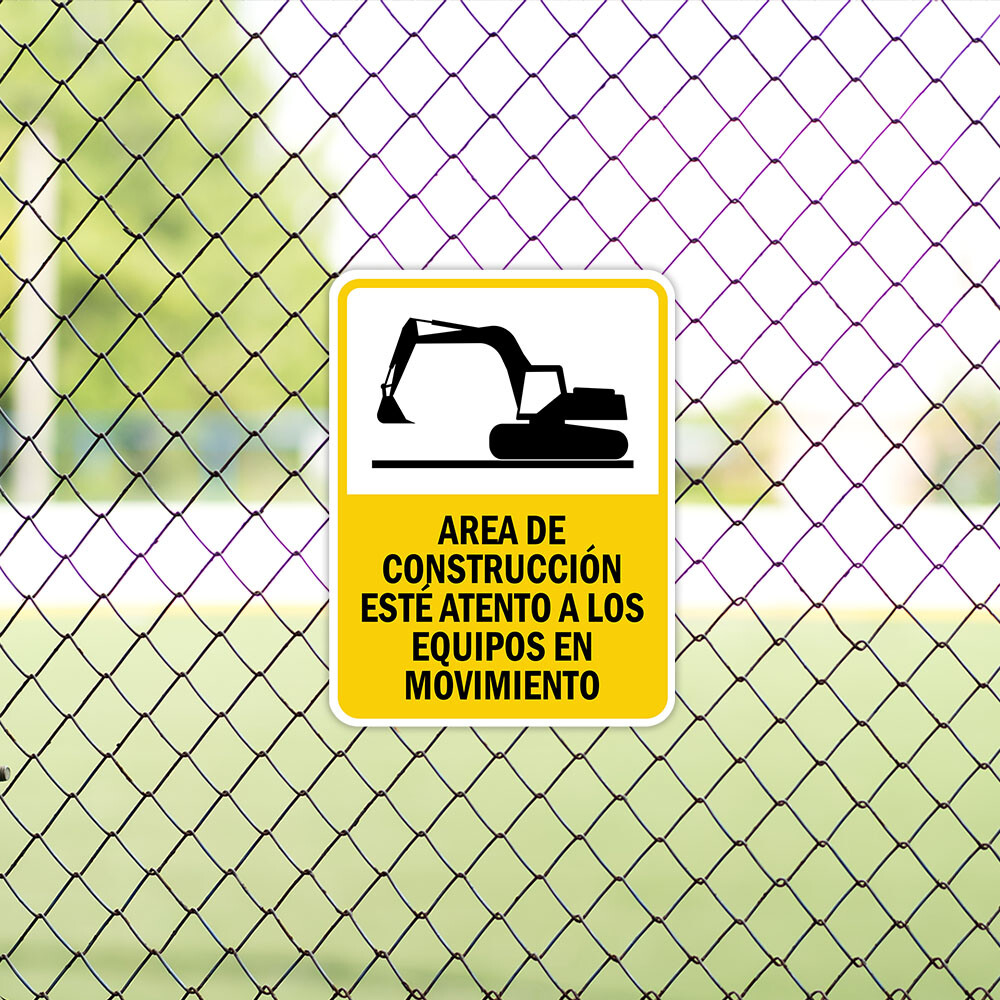 Portrait Round Plus Area de Construcción Esté Atento a Los Equipos