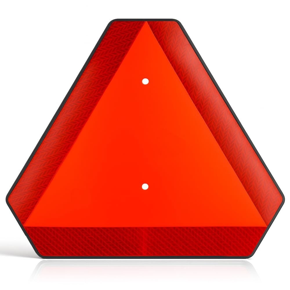 Slow Moving Vehicle Safety Sign,Slow Moving Vehicle Triangle Sign,Plastic 14&Prime;…