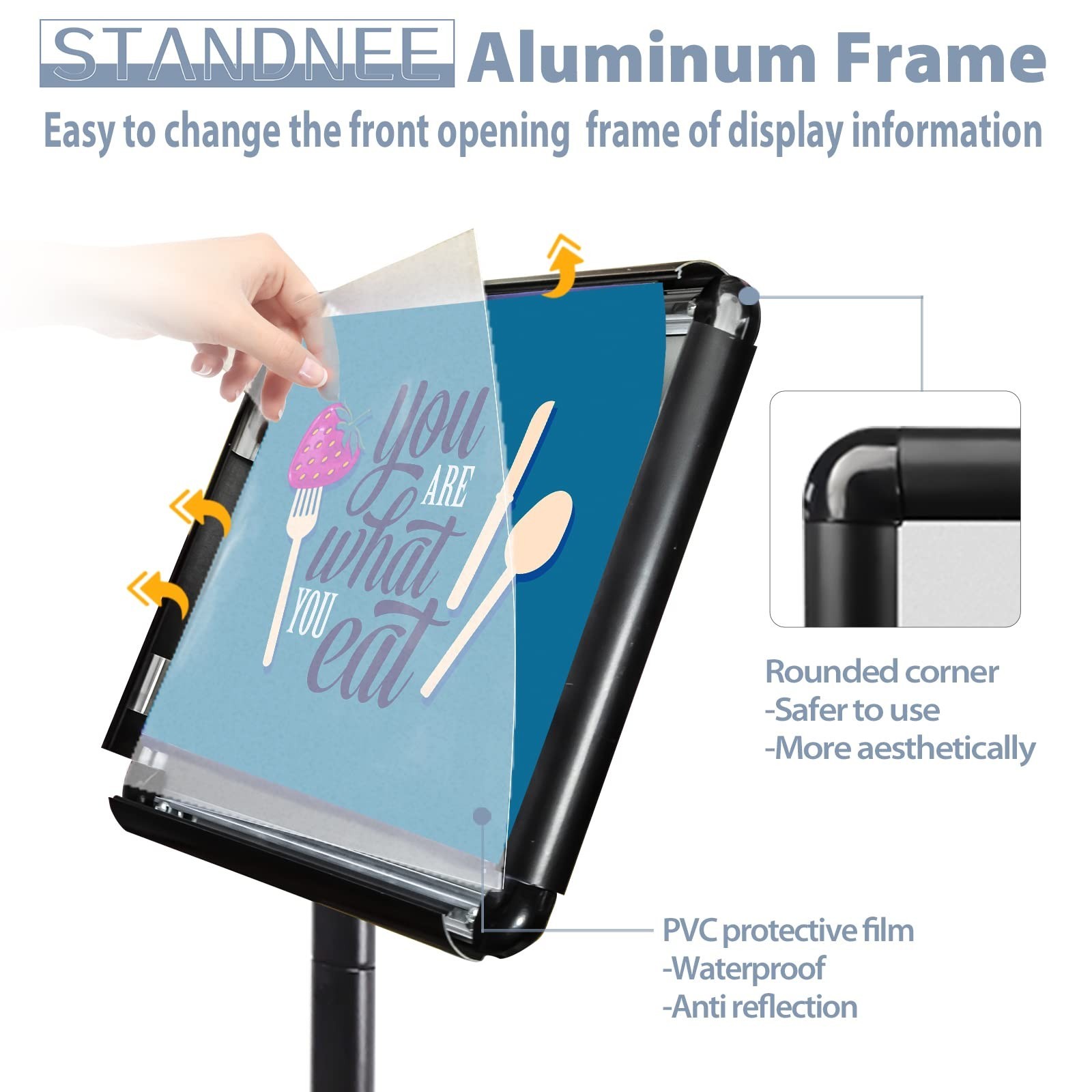 Heavy-duty Poster Stand Holder 11&Prime;x 17&Prime; Pedestal Floor Standing Sign Holder V…