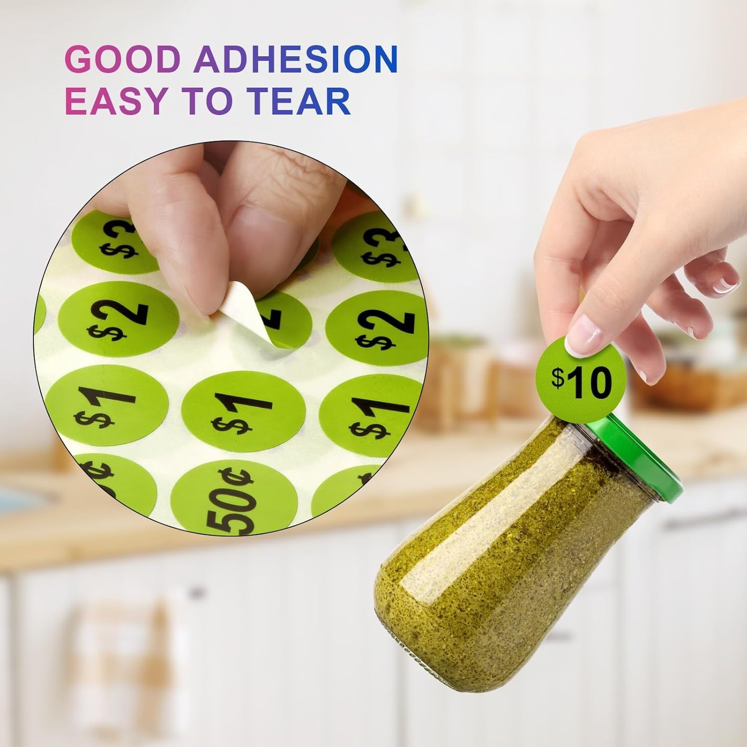 4 Colours Price Dot Stickers, 1400 Count – Ideal for Flea Markets & Sales