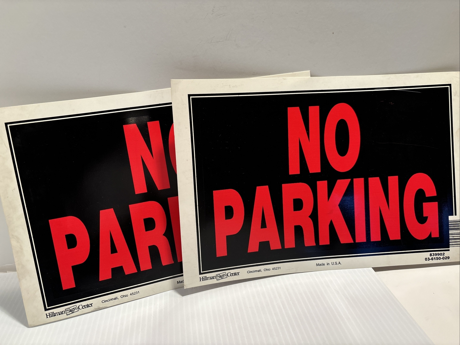 (2-Pk) Hillman No Parking Sign Plastic 8&Prime; x 12&Prime; 839902 (b12)