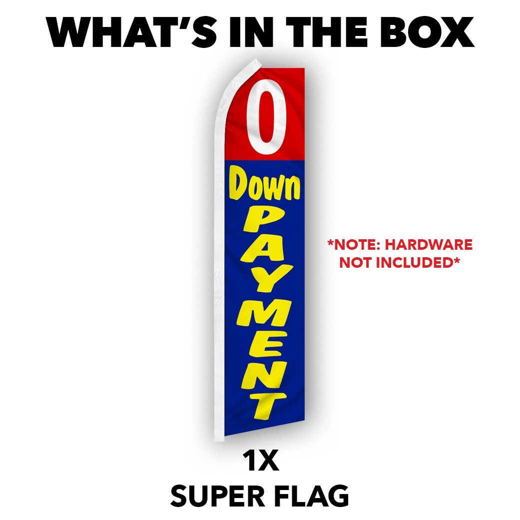 0 Down Payment Advertising Swooper Feather Flutter Flag Financing RD/BL