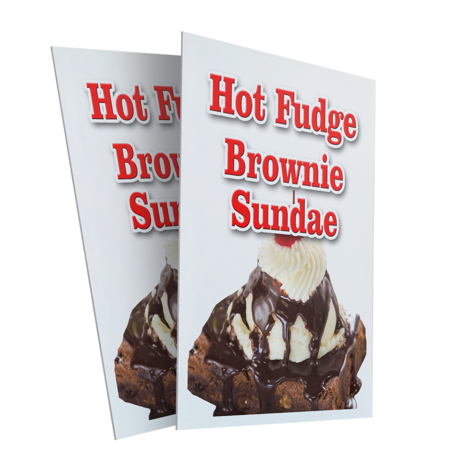 A-frame Sidewalk Hot Fudge Brownie Sundae 24&Prime; x 36&Prime; Double Sided A-Frame Sidewal
