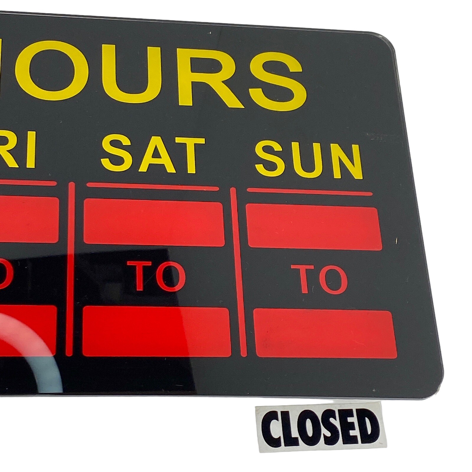 Mystiglo LED Business Hours Light Up Sign Black Red Yellow 20&Prime; x 7.5&Prime; Attention