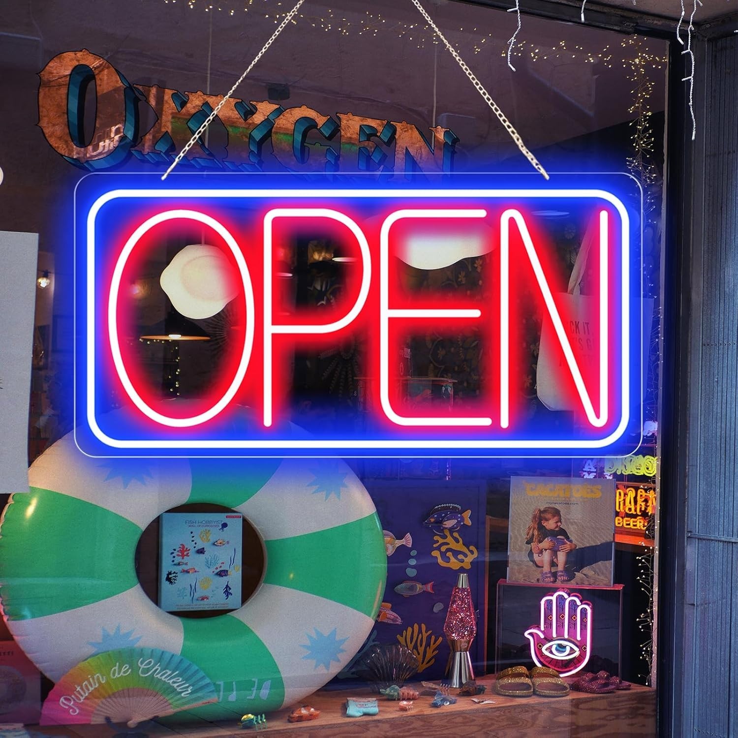 22&Prime; X 11&Prime; Led Neon Open Signs for Business Ultra Bright Plug In Electric Light