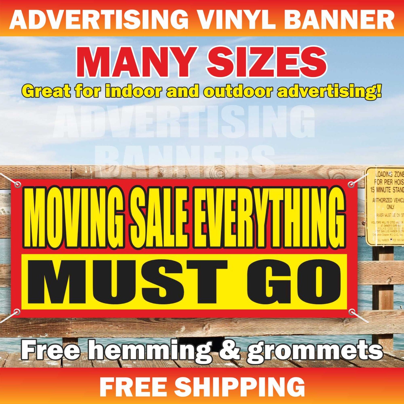 MOVING SALE EVERYTHING Advertising Banner Vinyl Mesh Sign MUST GO discount shop