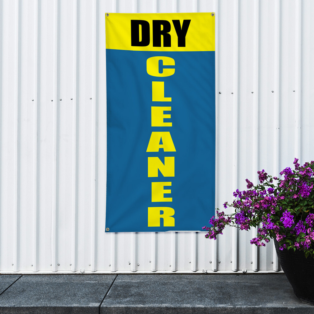 Vertical Vinyl Banner Multiple Sizes Dry Cleaner Promotion Business F Business