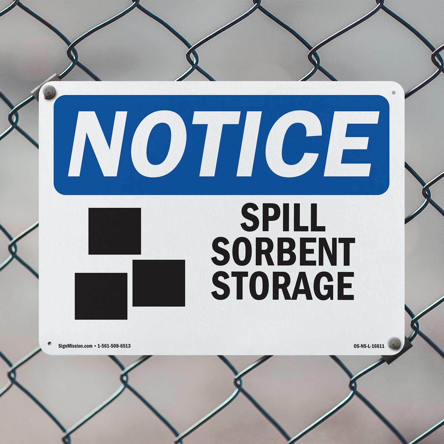 Spill Sorbent Storage OSHA Notice Sign Metal, Plastic, Or Decal – 5 or 10 Pack