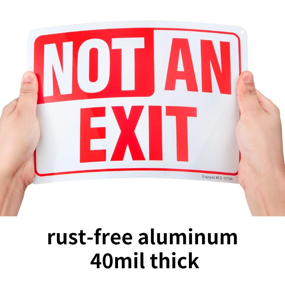 2PCS Not an Exit Sign 10&Prime;x7&Prime; Reflective Rust-Free Aluminum UV-Protected