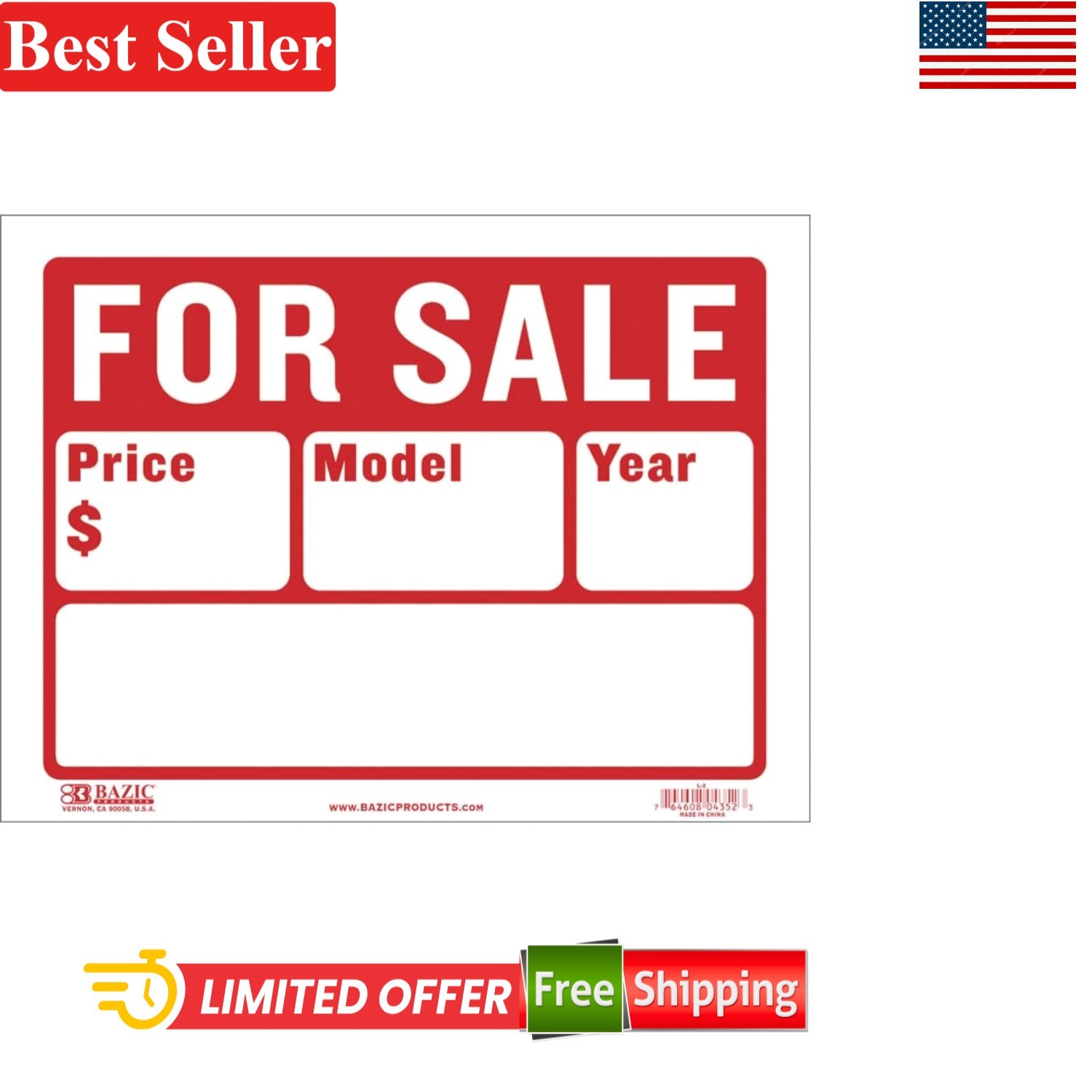 Sale Sign 9×12 Inches Plastic Wall Mount For Sale Sign