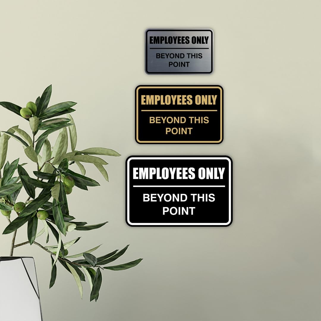 All Quality Classic Framed Employees Only Beyond This Point Wall Or Door To