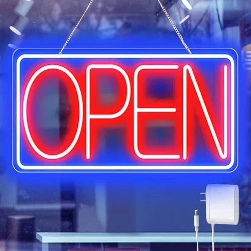 16.5&Prime; X 9&Prime; Led Neon Open Signs for Business – 12V/2A Ultra Bright Led Neon Sign