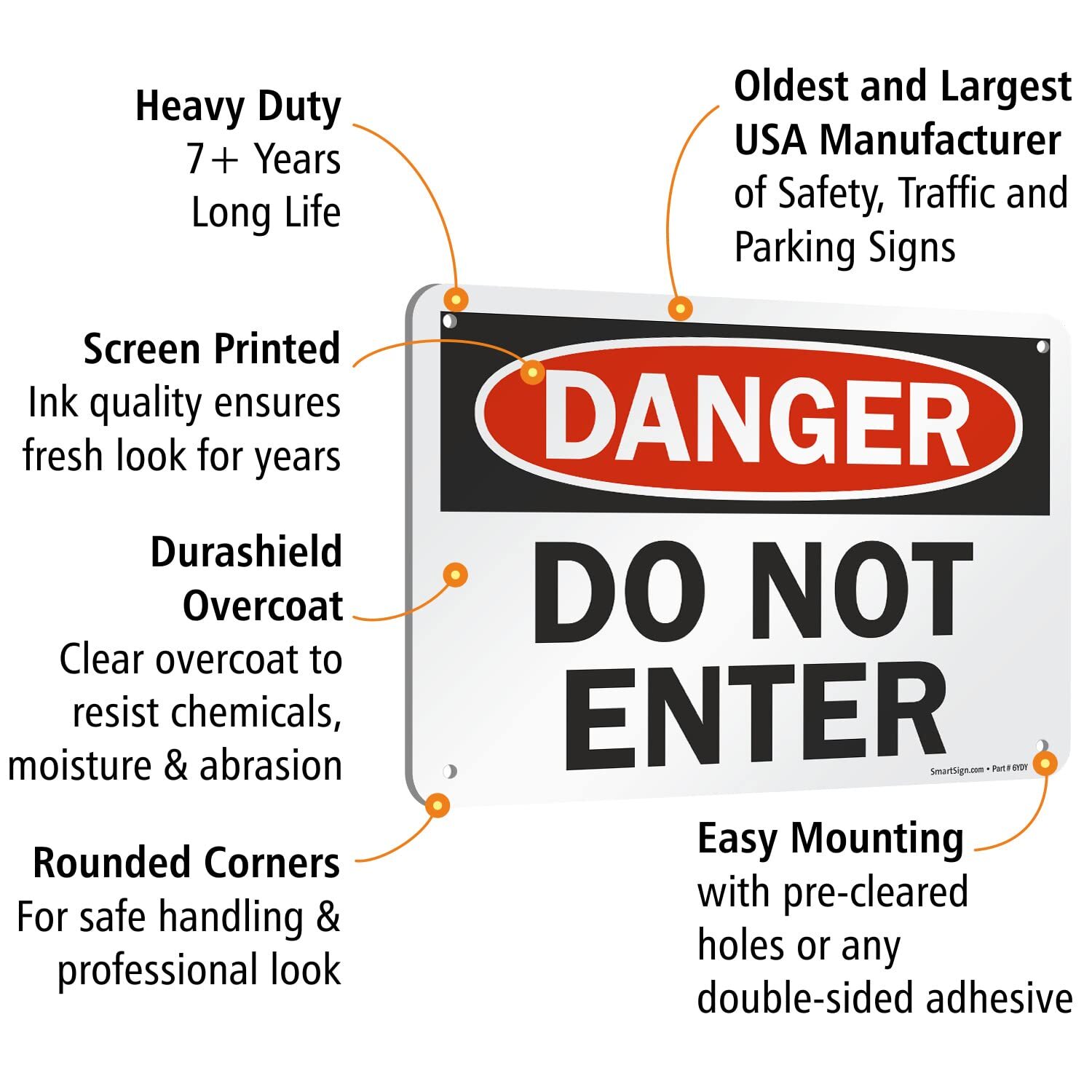 7&Prime;x10&Prime; Danger – Do Not Enter Sign Durable Aluminum for Safety Business Home