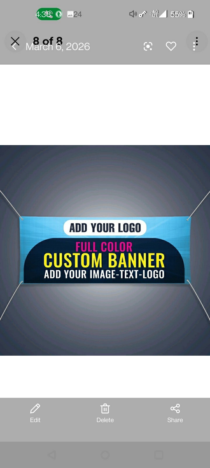 144&Prime; x 36&Prime; Design Ready Files Only* Vinyl Banner-Premium 13oz Matte -Grommets