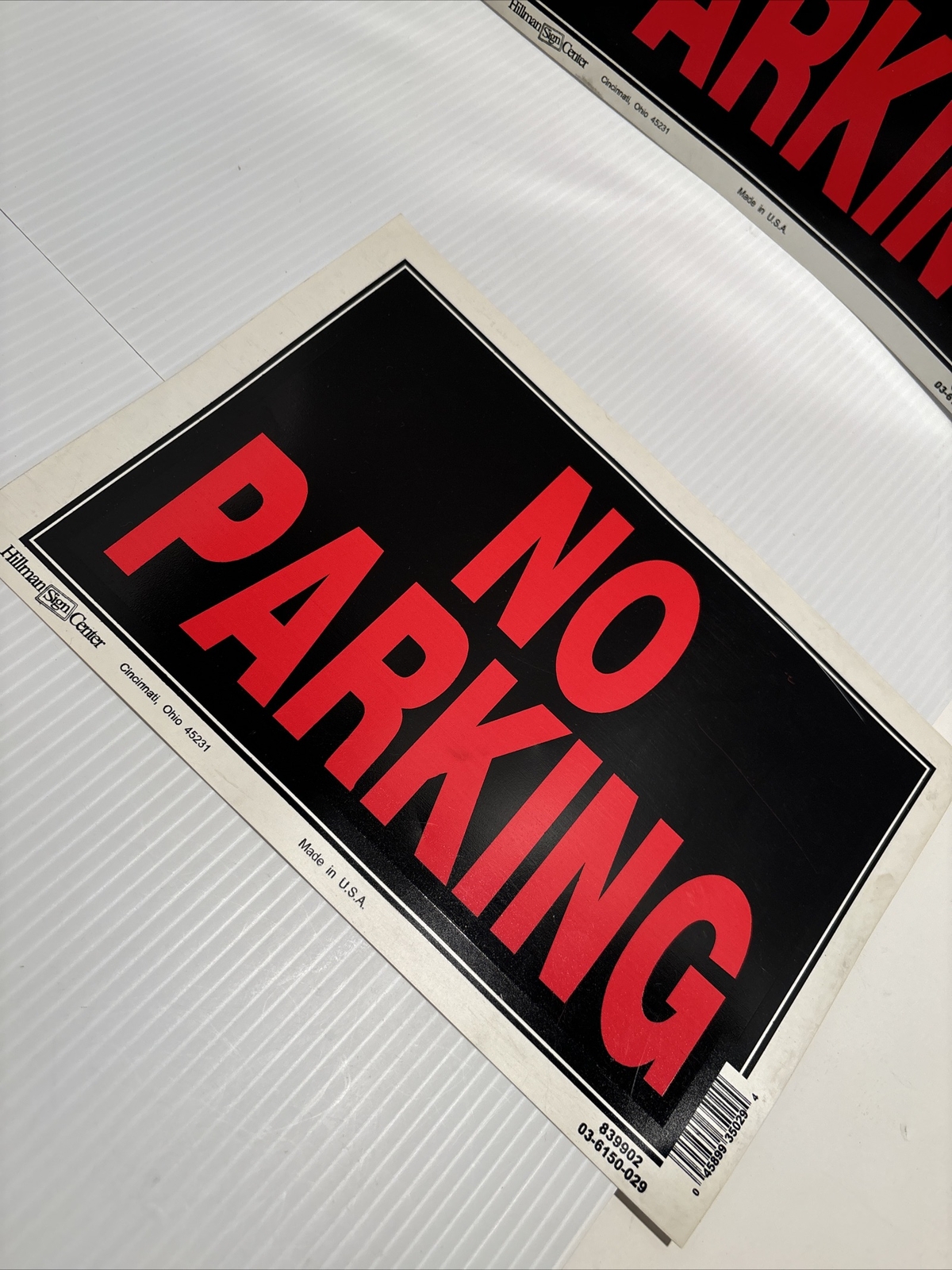 (2-Pk) Hillman No Parking Sign Plastic 8&Prime; x 12&Prime; 839902 (b12)