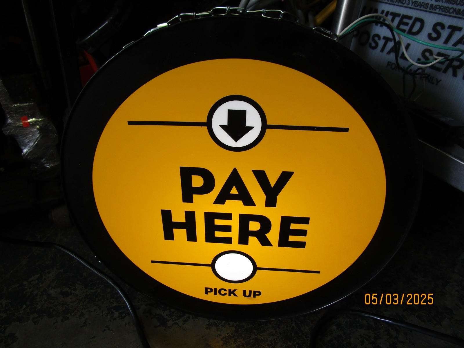 Pay Here Lighted Sign 18-1/2&Prime; x 6-1/4&Prime;