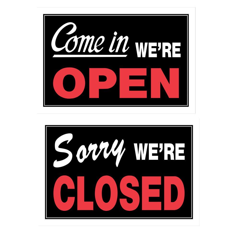 Hillman 8 in. x 12 in. Come In We&rsquo;re Open / Sorry We&rsquo;re Closed Sign