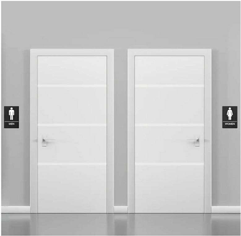 2-Pack 6×9-inch Mens Womens Bathroom Signs ADA Compliant with Braille