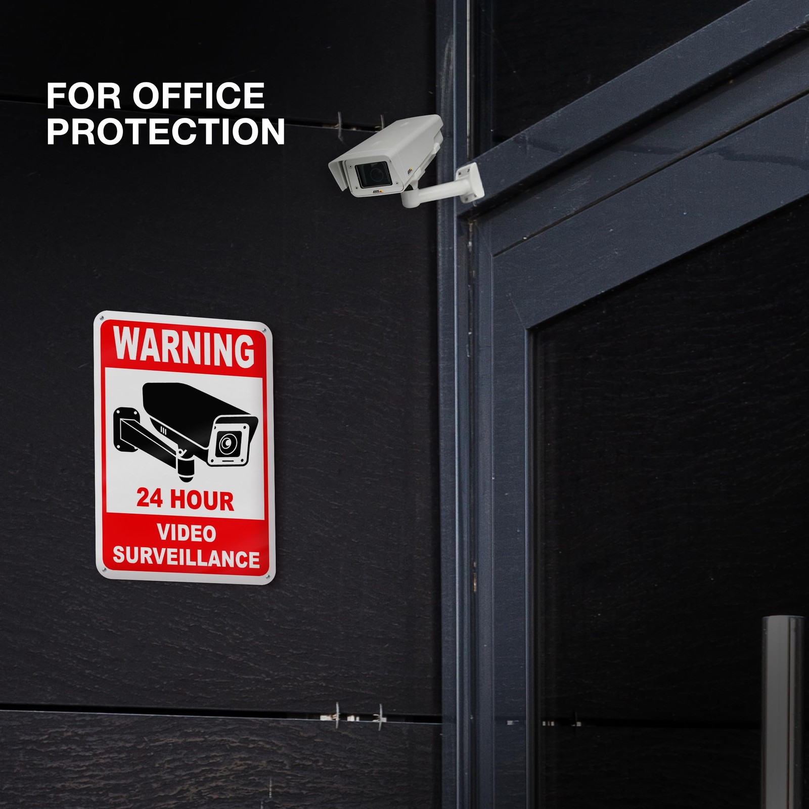 2 Pack 24 Hour Video Surveillance Sign 10×7 Inch for Home Office Business