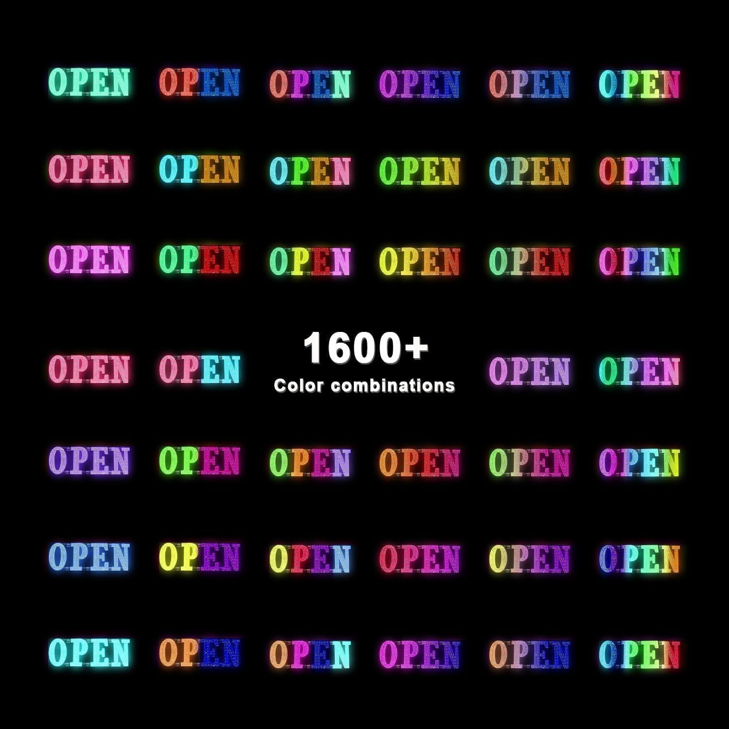 Open Sign 48&Prime;x16&Prime; Large LED Open Signs for Business Color Remote Control