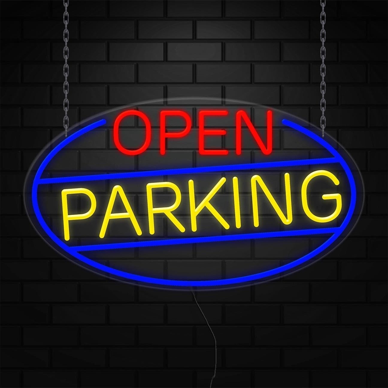 Open Parking Neon Sign for Retail Displays | LED Flex Neon | 30&Prime;W x 17&Prime;H x 1&Prime;D
