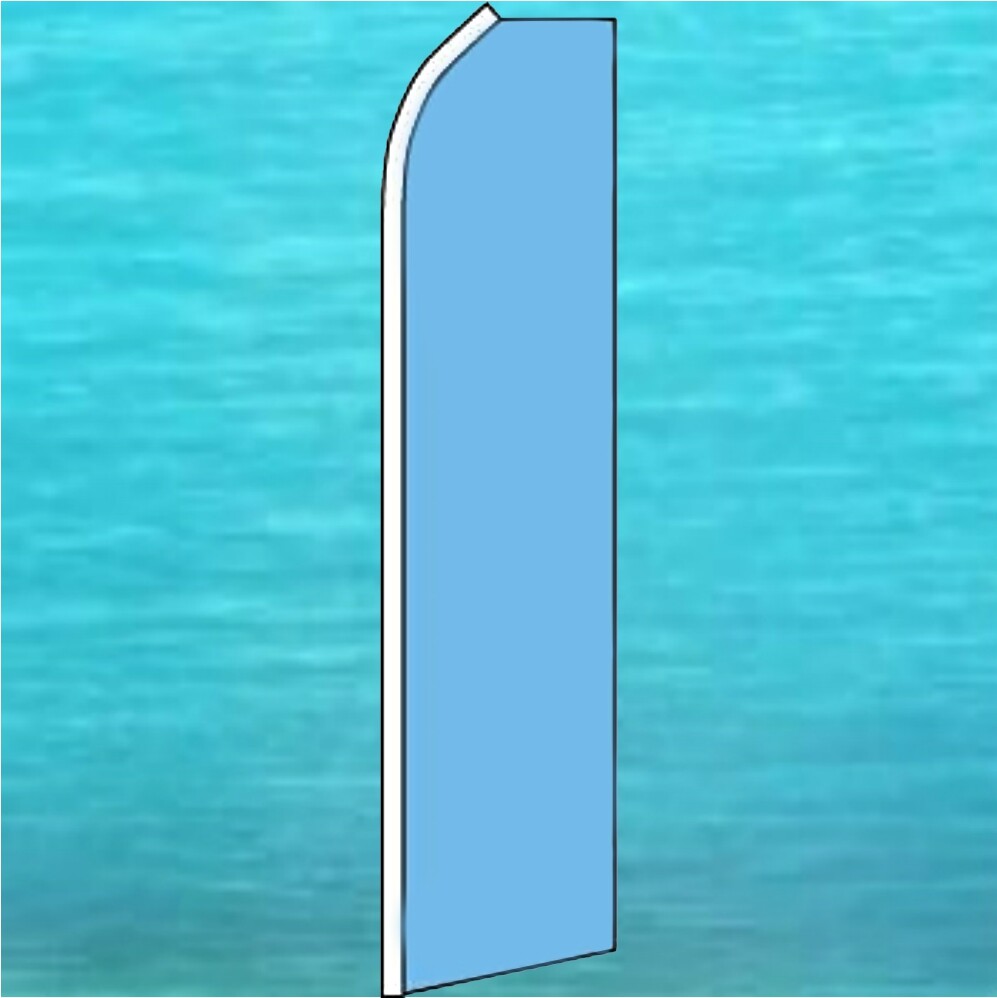 LIGHT BLUE SOLID COLOR FLUTTER FLAG Tall Curved Top Event Feather Swooper Banner