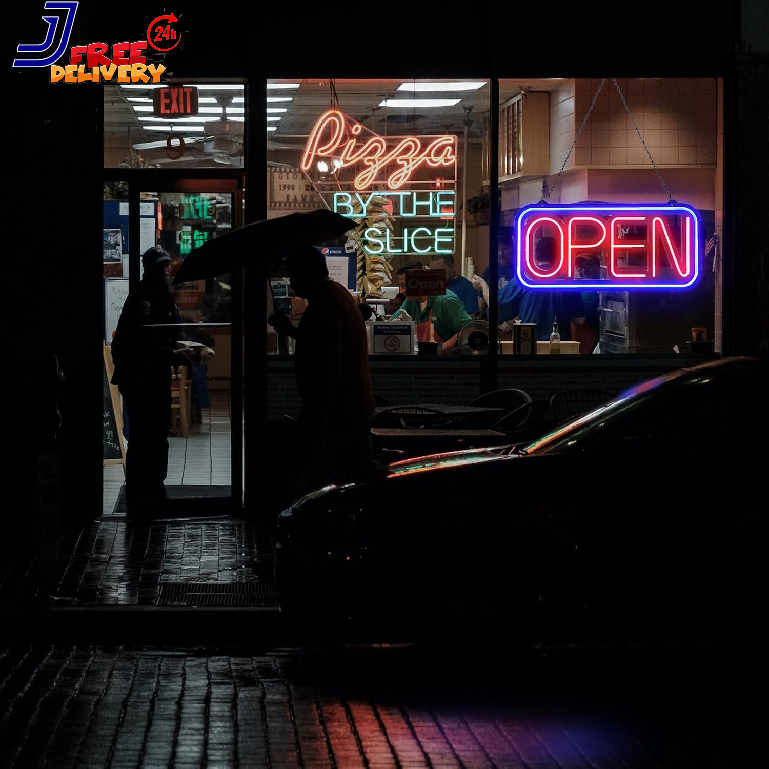 Bright LED Open Sign for Business 32×16 Inch with Remote & Flashing Mode
