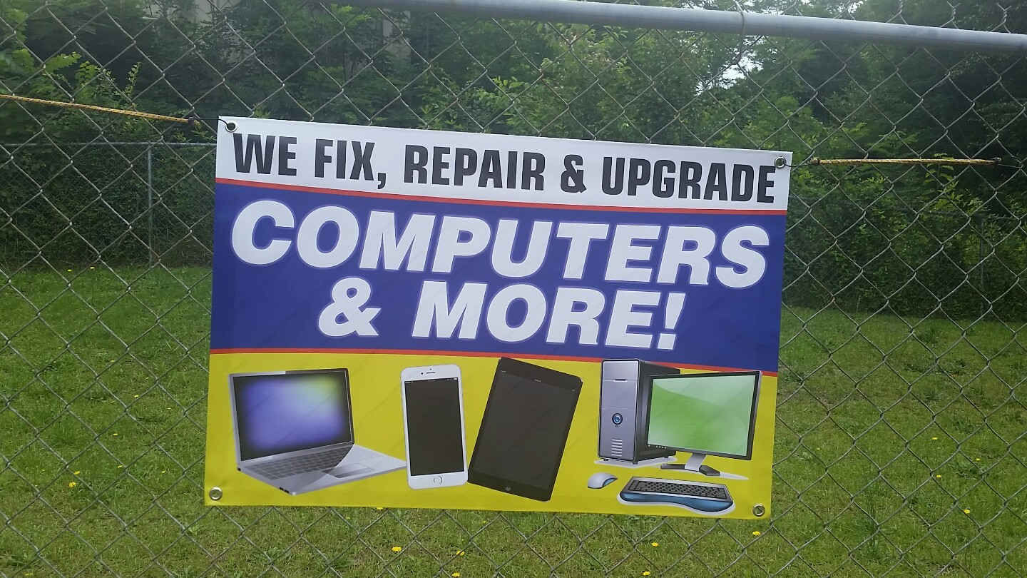 3&rsquo;x2&prime; WE FIX REPAIR UPGRADE COMPUTERS Banner Display Sign Virus iPhone Tablet PC