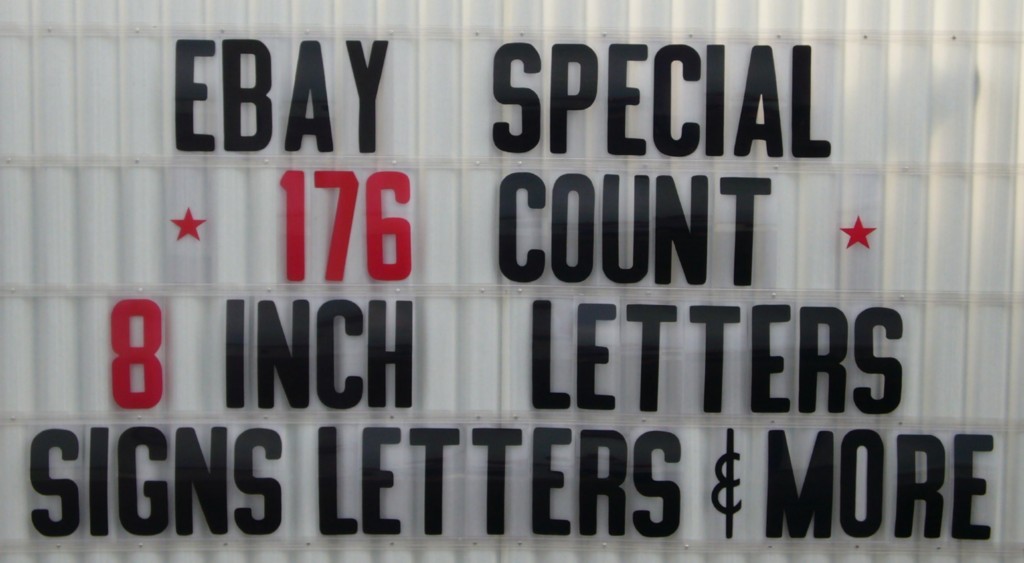 8&Prime; on 8 7/8&Prime; Changeable Letters 4 Outdoor Marquee Portable Signs 176 count set