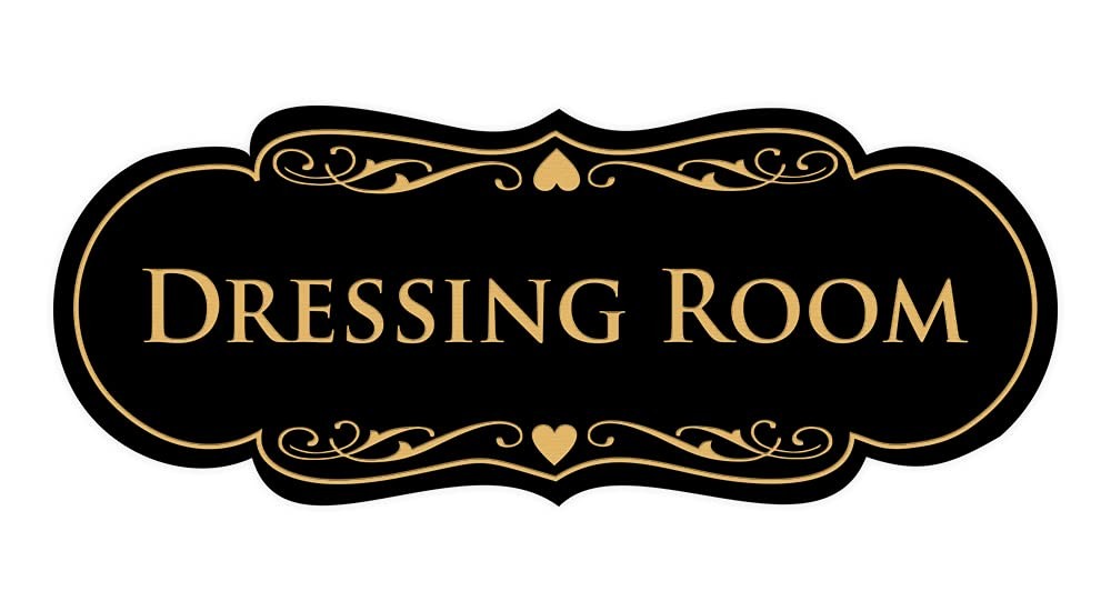 Designer Dressing Room Sign (Black Gold) – Medium 1 Pack