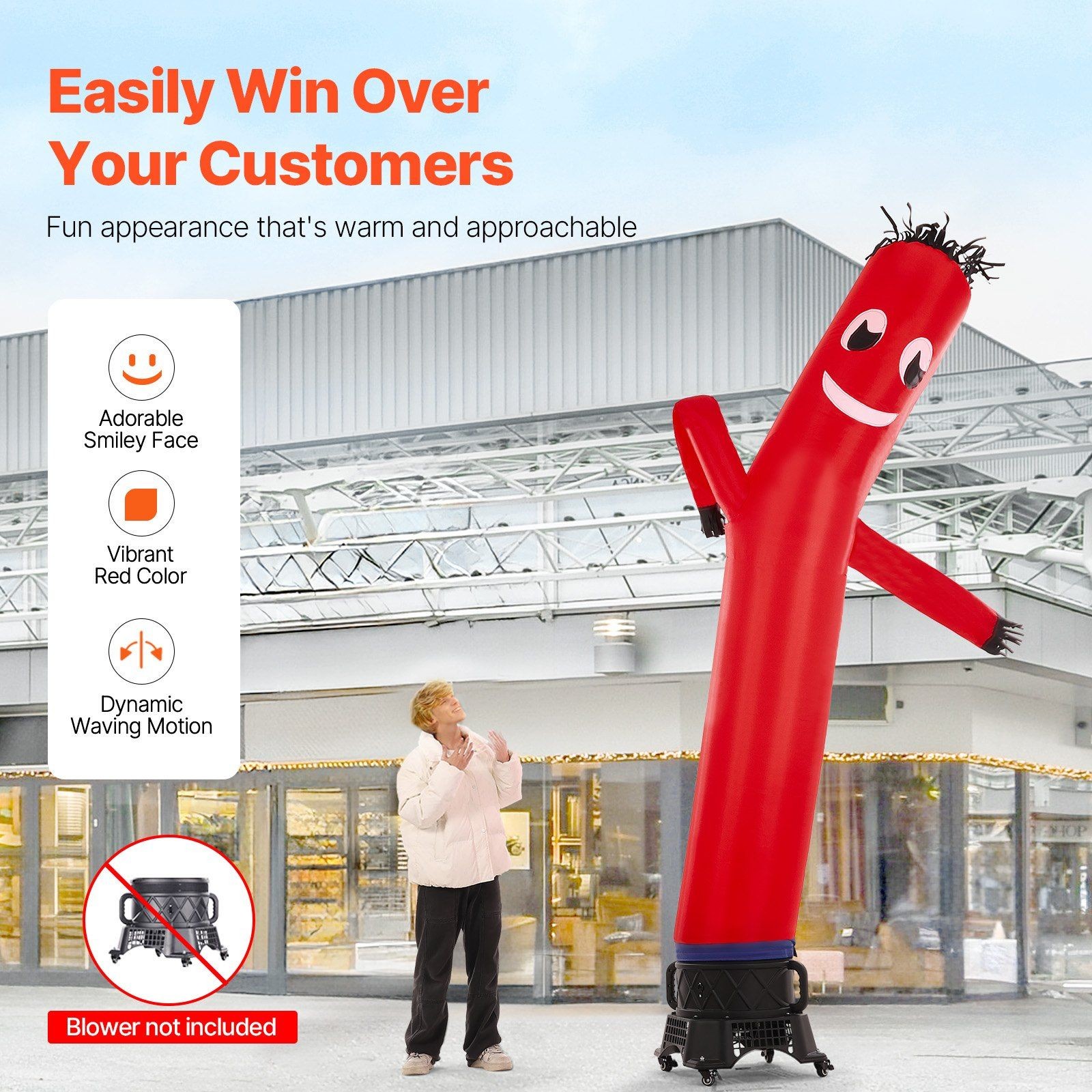 20ft Animated Tube Dude Red Vibe 190T Quality Fabric No Blower