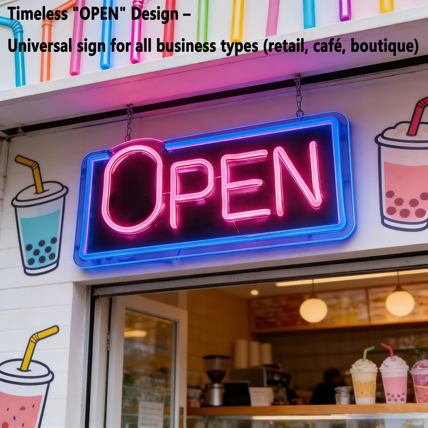 16&Prime; X 8&Prime;Vibrant LED Neon Open Sign for Business – Ultra Bright with ON/OFF Sw…