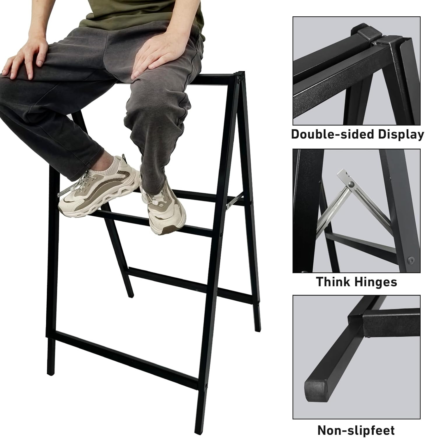 Heavy Duty a Frame Sidewalk Sign 24X36 Inch, Double-Sided Folding Sandwich Board