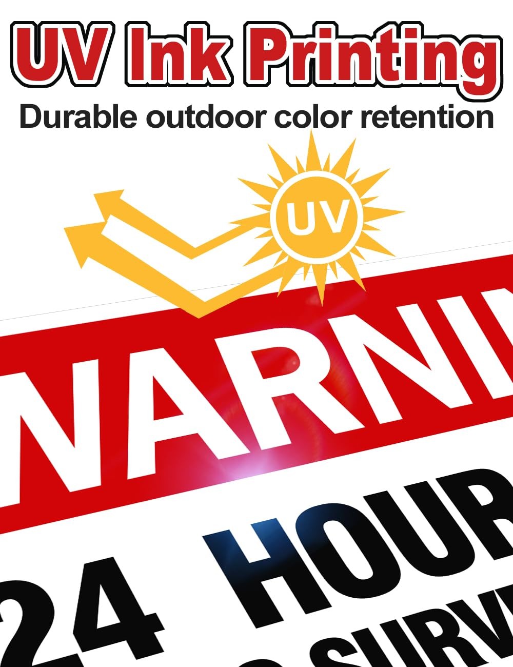 Multiwins Video Surveillance Sign 4-Pack 12X 8 Security Camera Signs Reflective