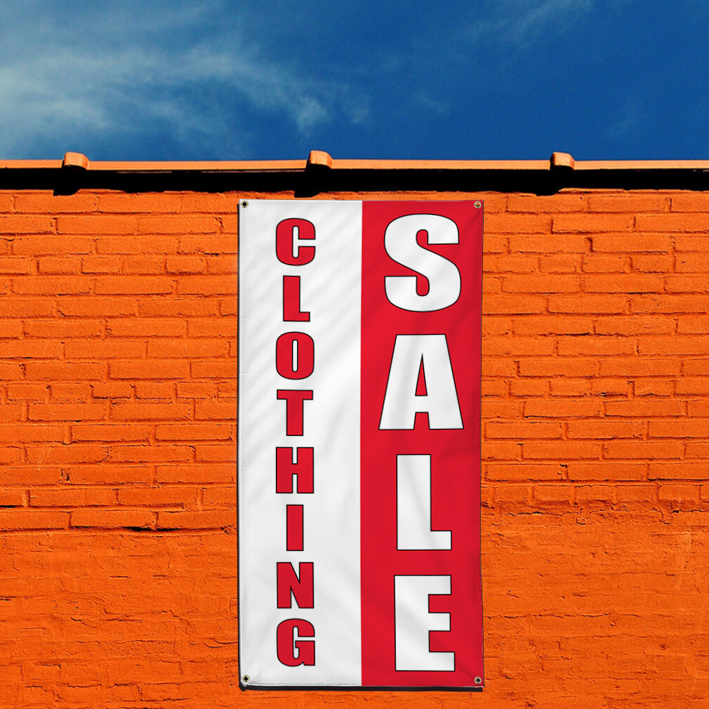 Vertical Vinyl Banner Multiple Sizes Clothing Deal Promotion Business C Business