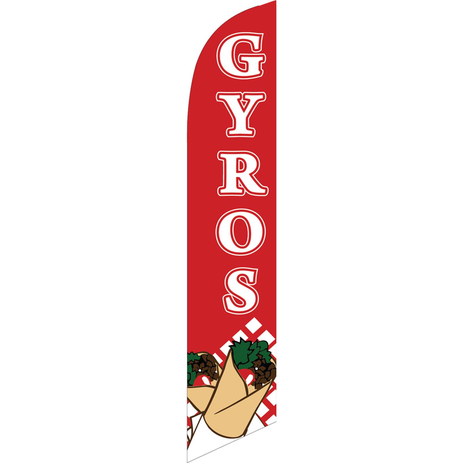 Gyros 2 1/2 ft X 11 1/2 ft Windless Swooper Flag (Hardware Not Included)