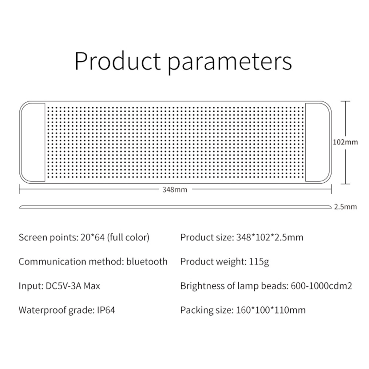 APP Programmable USB HD LED Car Flexible Sign Scrolling Message Display Screen