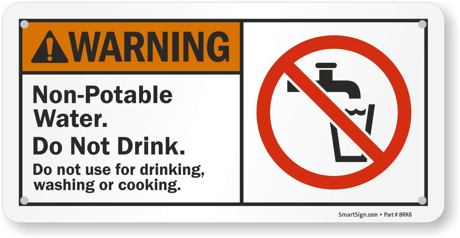 Non-Potable Water Do Not Drink Sign 5×10 Inch Aluminum Warning Plaque Outdoor