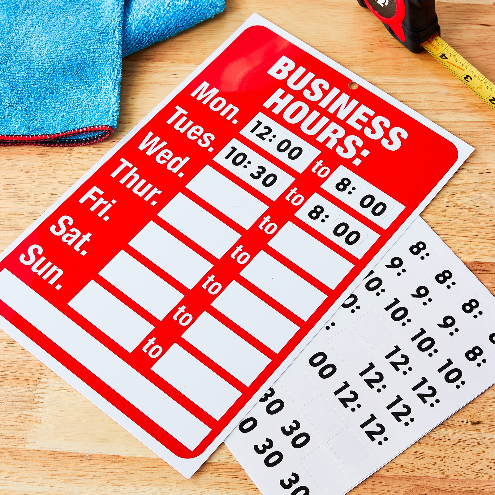 (2 pack) Pen+Gear Business Hours Sign, 8&Prime;x12&Prime;, Red/White