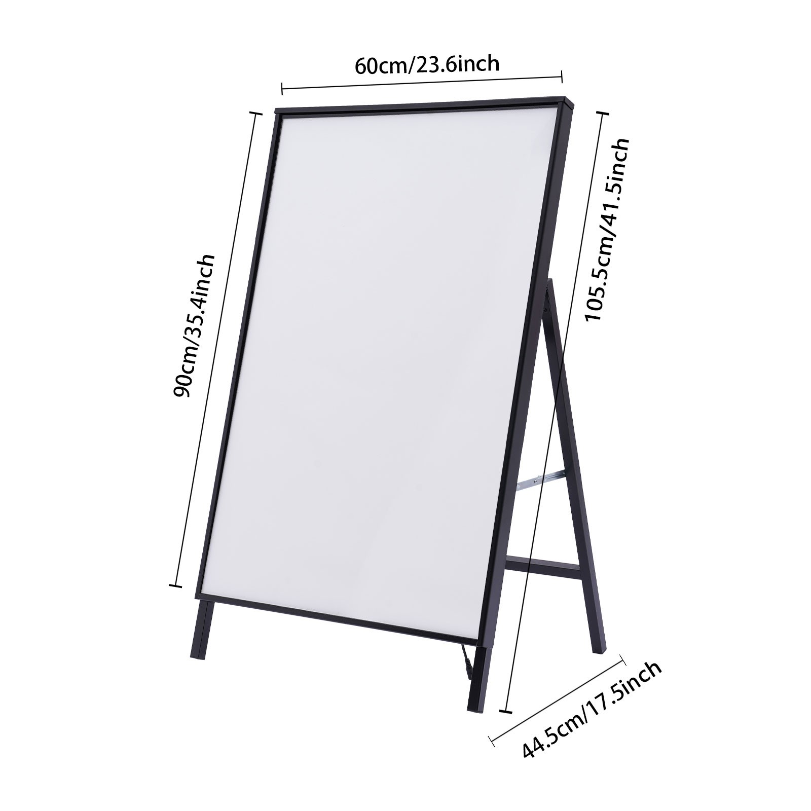 Floor Standing LED Movie Poster Frame Lightbox 24V 36W 23.6 × 35.4 In Black