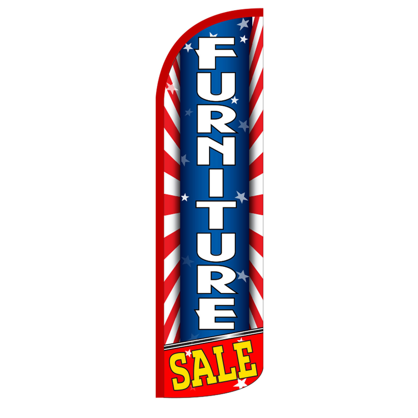 Furniture Sale Flag Only Sign Banner Windless Feather 3&prime; Wide SUPER SWOOPER Red