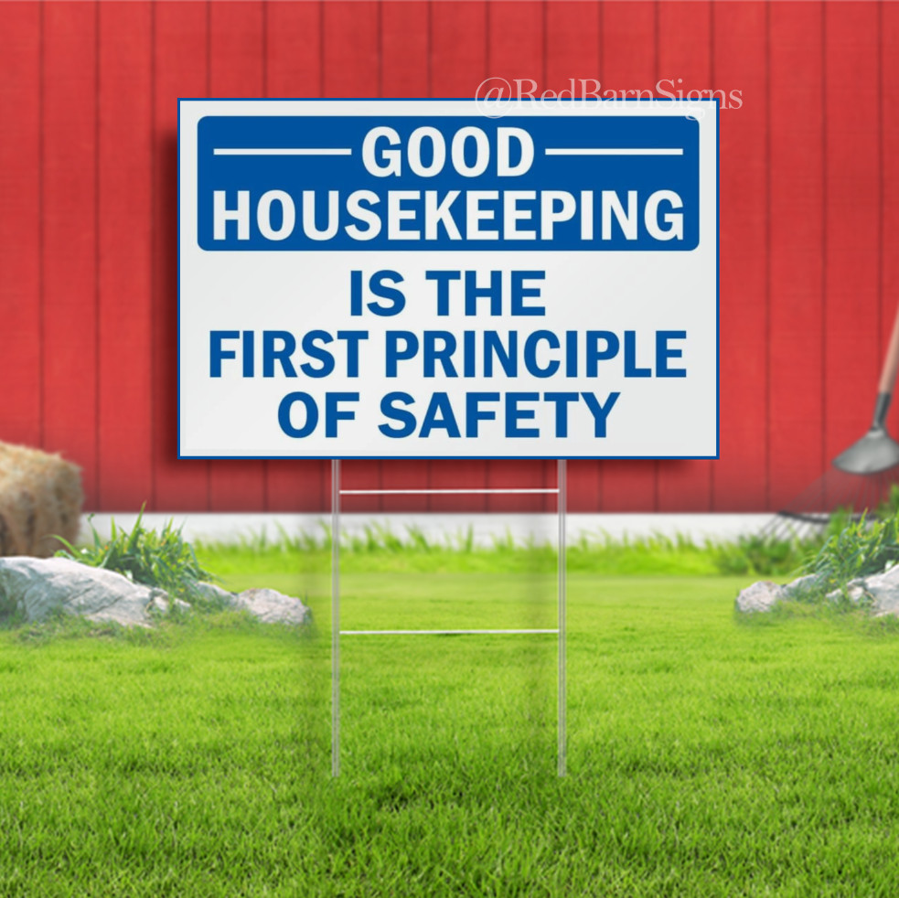 Good Housekeeping is the first principle Indoor Outdoor Yard Sign with metal