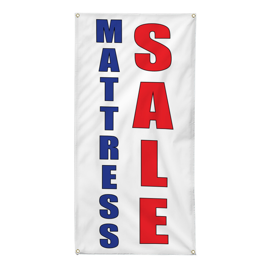 Vertical Vinyl Banner Multiple Sizes Mattress Deal Blue Red Promotion Business