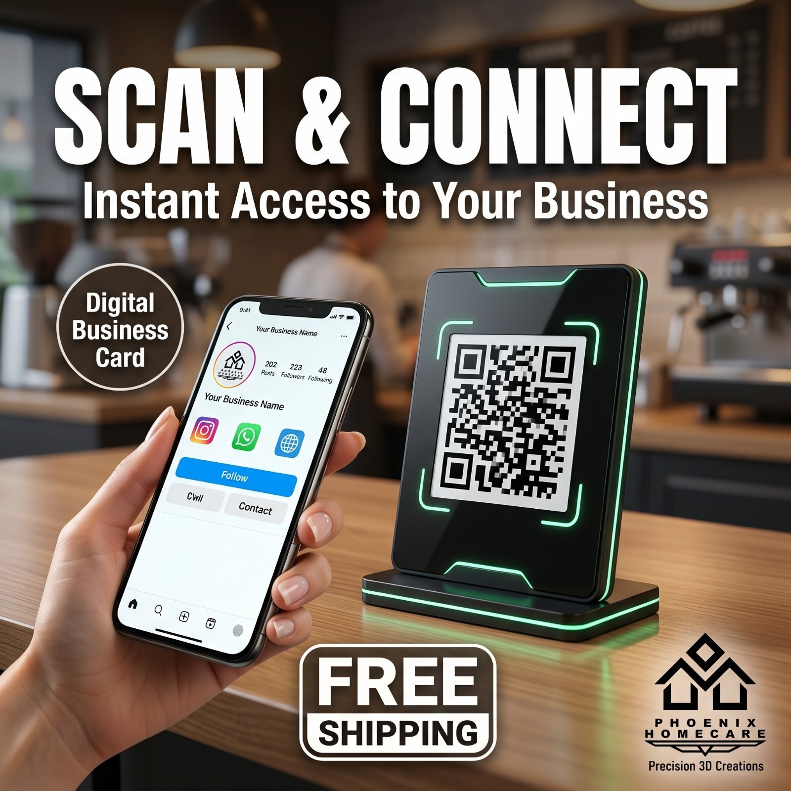Custom QR Code Sign Stand | Scan to Pay | PayPal Venmo Cash App |Storefront Sign