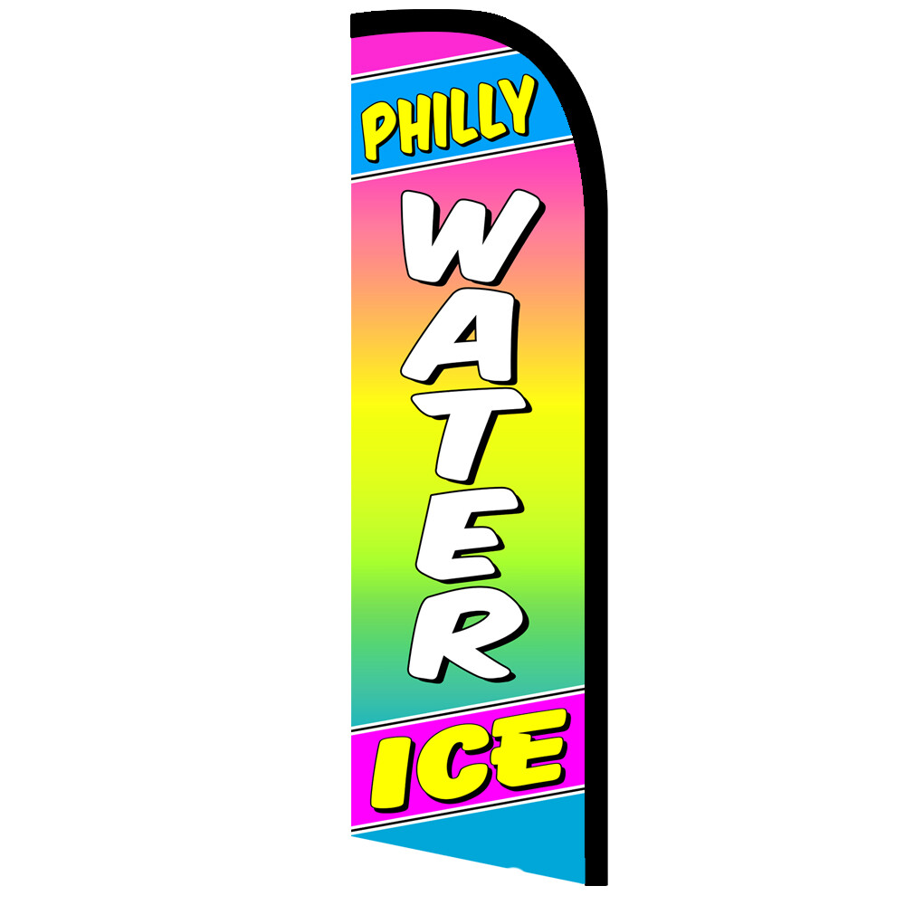 PHILLY WATER ICE Premium Windless Feather Flag FLAG ONLY No Hardware (11.5&prime; Tall