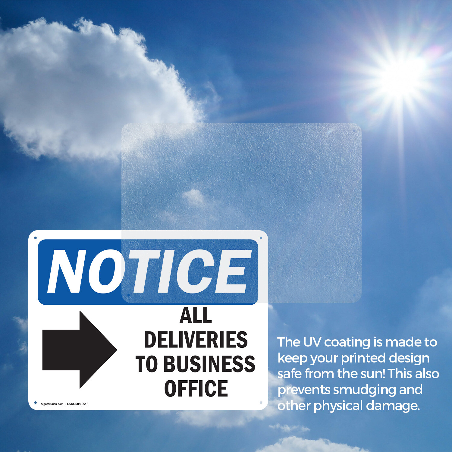 (2 Pack) All Deliveries To Business Office OSHA Notice Sign Decal Metal Plastic