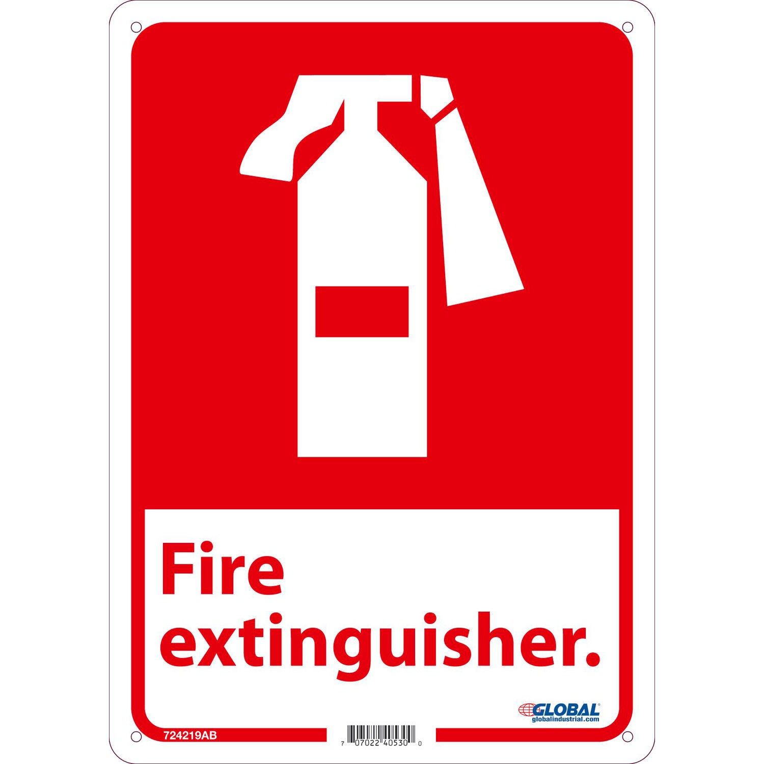 Global Industrial Fire Extinguisher Sign 14×10 Aluminum